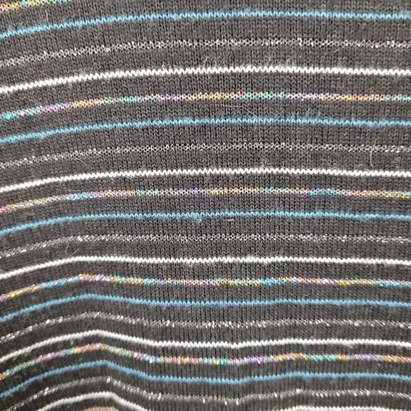 Lane Bryant Metallic Stripe on Black Turtleneck Top Size 18/20 (2698) - Picture 3 of 4